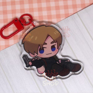Leon Kennedy Resident Evil 6cm 2.4 Double Sided Acrylic Keychains No Jacket (RE4)