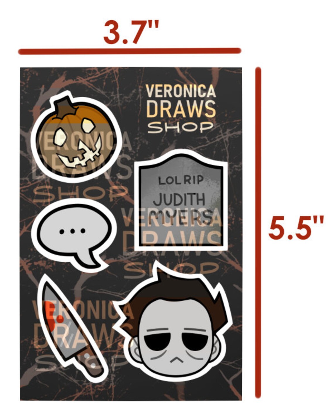 Michael Myers Vinyl Sticker Sheet - Etsy