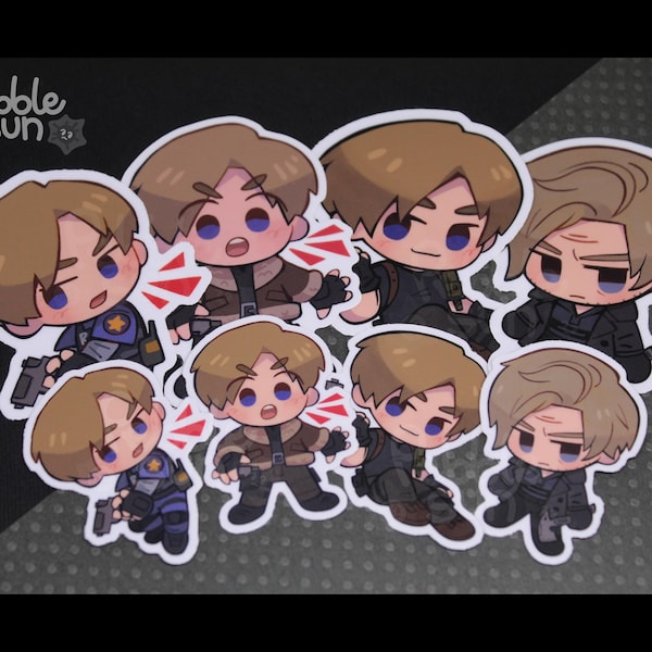 Leon Kennedy | Resident Evil | 3" and 2" Matte Vinyl Stickers