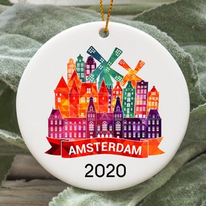 Amsterdam Christmas Ornament, Amsterdam Christmas Decorations, Amsterdam Christmas Tree Ornament, Amsterdam Gift N504