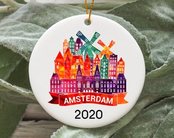 Amsterdam Christmas Ornament, Amsterdam Christmas Decorations, Amsterdam Christmas Tree Ornament, Amsterdam Gift N504