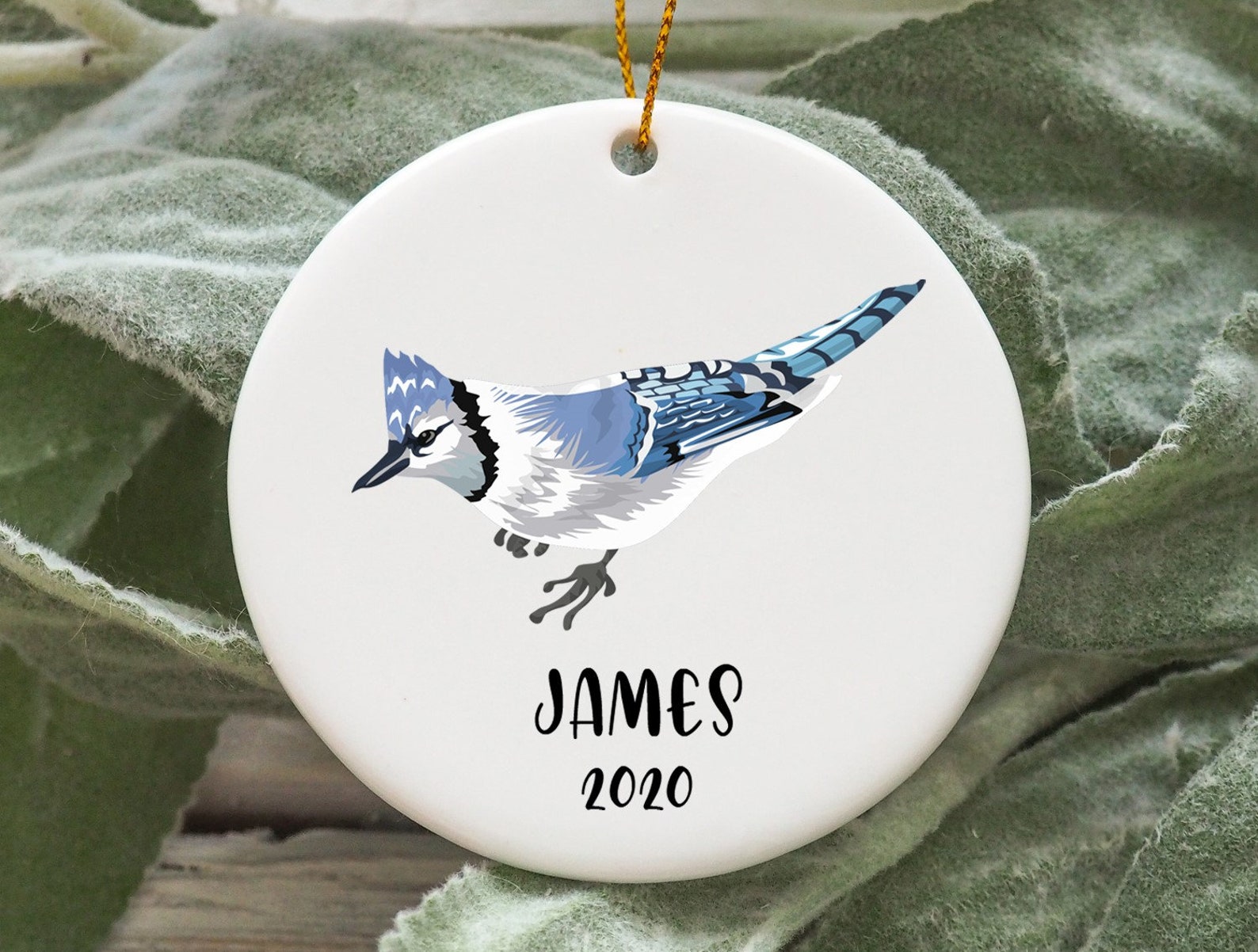 Personalized Blue Jay Christmas Ornament Blue Jay Christmas Etsy