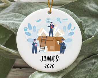 Personalized Postman Christmas Ornament, Postman Christmas Tree Ornament, Postman Ornament, Postman Christmas Gift N540