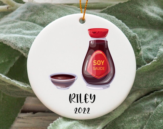 Personalized Soy Sauce Christmas Ornament, Custom Soy Sauce Gift Idea, Soy Sauce Ornament, Soy Sauce Present N1013