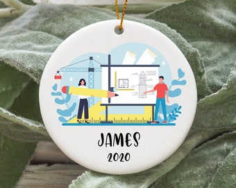Gepersonaliseerde Architect Kerst Ornament, Architect Kerstboom Ornament, Architect Ornament, Architect Kerstcadeau N536