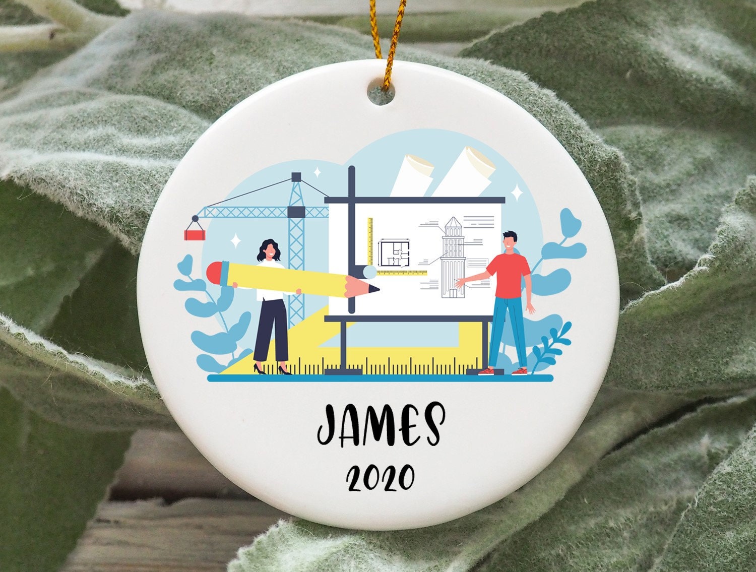 Personalized Architect Christmas Ornament Architect Christmas Etsy UK