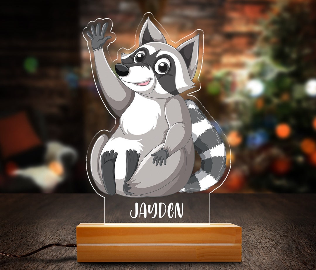 Personalized Raccoon Night Light, Custom Racoon Gift Ideas, Gift for
