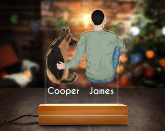 Personalized German Shepherd Night Light, German Shepherd Gift Ideas, German Shepherd Owner Gift, German Shepherd Themed Gift N1031