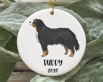 Personalized Bernese Mountain Dog Christmas Ornament, Bernese Mountain Dog Ornament, Bernese Mountain Dog Gift N623