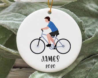 Personalized Bicycle Christmas Ornament, Bicycle Christmas Tree Ornament, Bicycle Ornament, Cyclist Ornament, Cyclist Gift N588