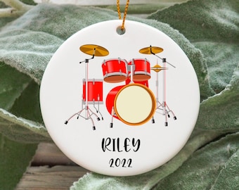 Personalized Drum Christmas Ornament, Custom Drum Gift Idea, Drum Ornament, Drum Present, Drum Christmas Tree Ornament N768