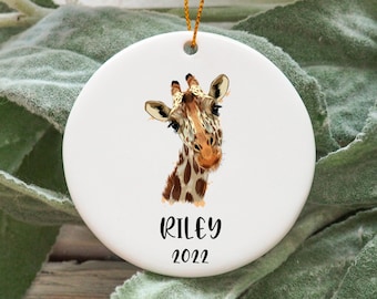 Personalized Giraffe Christmas Ornament, Custom Giraffe Gift Idea, Giraffe Ornament, Giraffe Present, Giraffe Christmas Tree Ornament N865