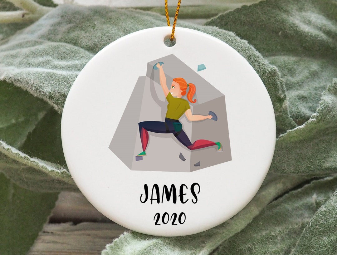 Personalized Rock Climbing Christmas Ornament, Rock Climbing Christmas