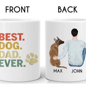 Personalized Belgian Malinois Mug, Belgian Malinois Dad Mug, Belgian Malinois Lover Mug, Belgian Malinois Dad Gift Tumbler N437