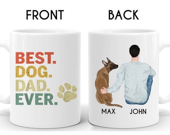 Personalized Belgian Malinois Mug, Belgian Malinois Dad Mug, Belgian Malinois Lover Mug, Belgian Malinois Dad Gift Tumbler N437