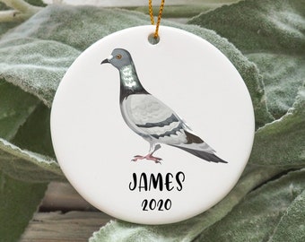 Personalized Pigeon Christmas Ornament, Pigeon Christmas Tree Ornament, Pigeon Ornament, Dove Ornament, Turtle Dove Ornament N640