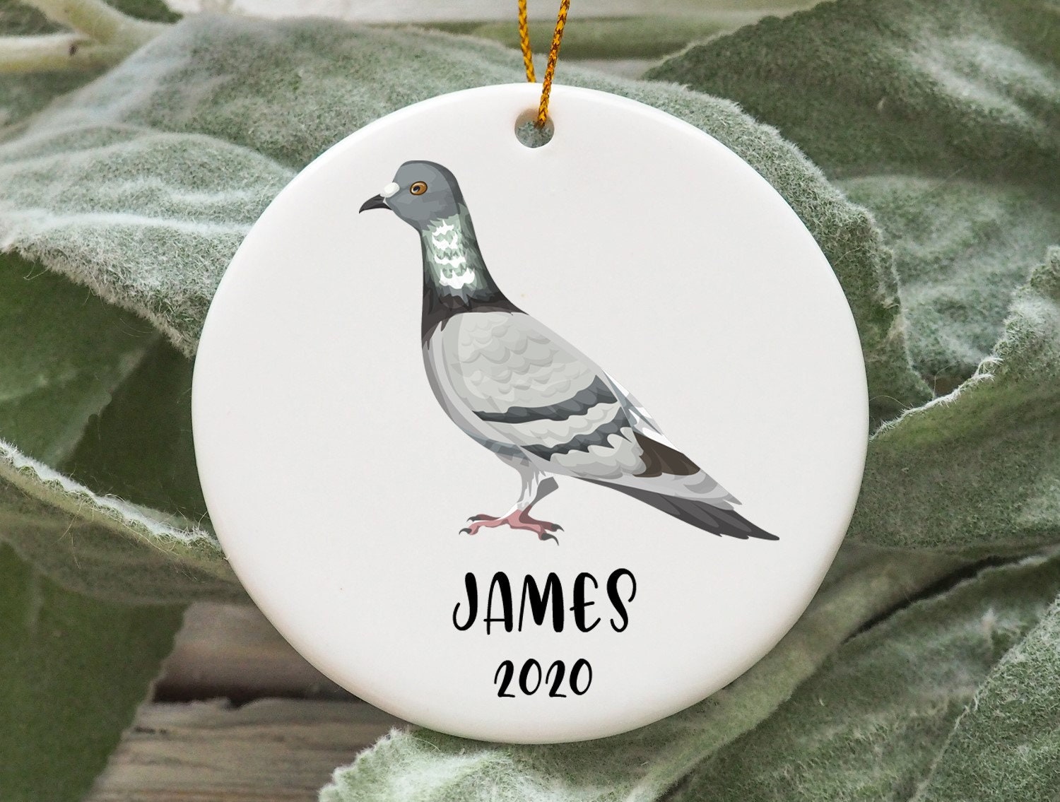  クリスマスの鳩のオーナメント パーソナライズされた鳩のクリスマスオーナメント、鳩のクリスマス