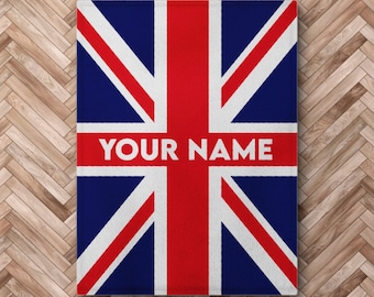 Union Jack Flag Blanket Throw - 69 x 48 USA Made by Pure Country The Flag Collection - Merino Lambswool Throw Blankets - Bronte Moon