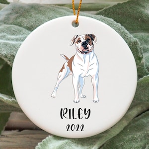 American Bulldog Ornament Etsy UK