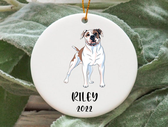Personalized American Bulldog Christmas Ornament Custom American Bulldog Gift Idea American Bulldog Ornament N960