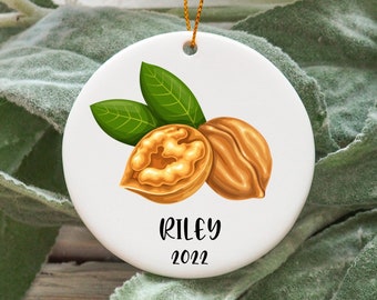 Personalized Walnut Christmas Ornament, Custom Walnut Gift Idea, Walnut Ornament, Walnut Present, Walnut Christmas Tree Ornament N1010