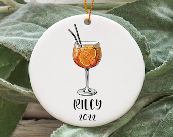 Personalized Aperol Spritz Christmas Ornament, Custom Aperol Spritz Gift Idea, Aperol Spritz Ornament, Aperol Spritz Present N1008