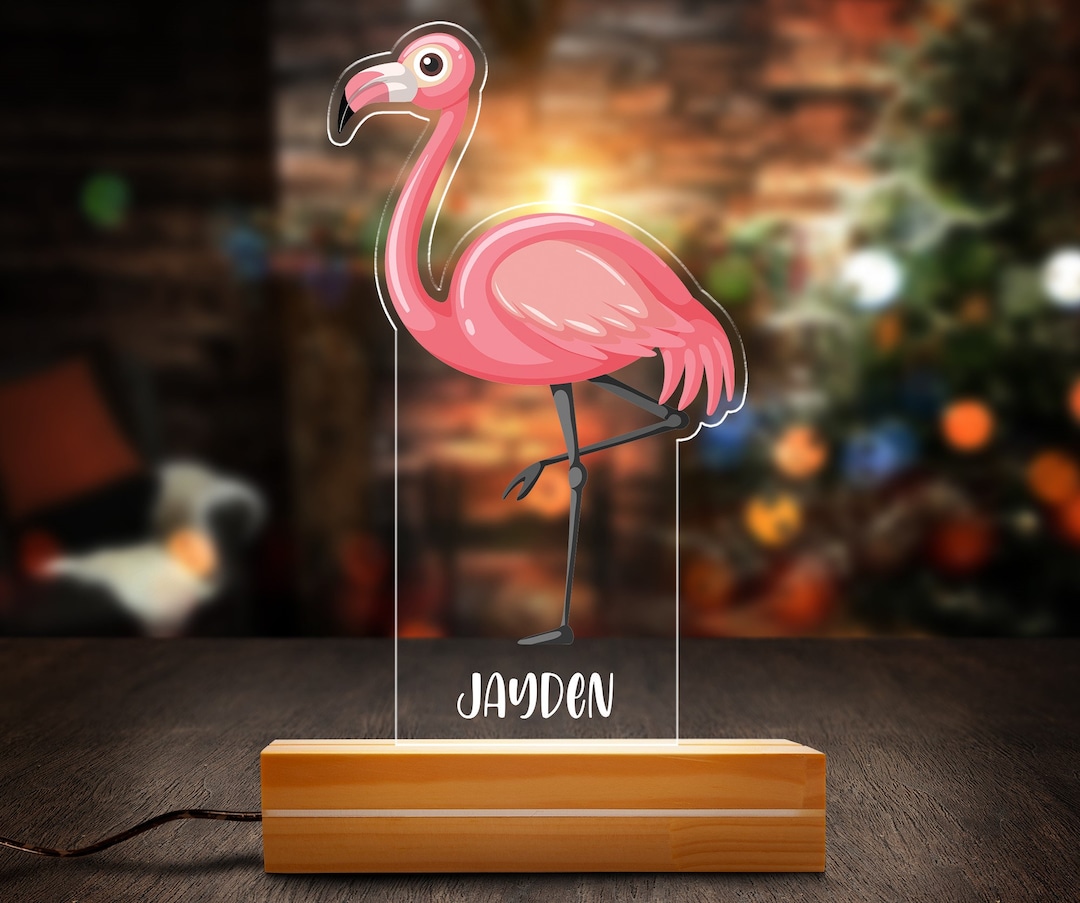 Personalized Flamingo Night Light, Pink Flamingo Gift Ideas, Flamingo