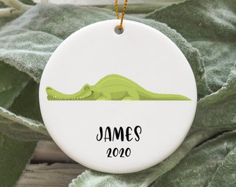 Gepersonaliseerde Alligator Kerst Ornament, Alligator Kerstboom Ornament, Alligator Ornament, Krokodil Ornament N574