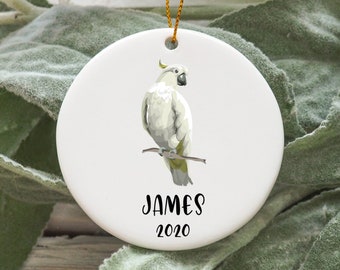 Personalized Cockatoo Christmas Ornament, Cockatoo Christmas Tree Ornament, Cockatoo Ornament N638