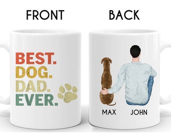 Gepersonaliseerde Greyhound Mok, Greyhound Dad Mug, Greyhound Lover Mug, Greyhound Dad Gift, Greyhound Eigenaar Gift N641