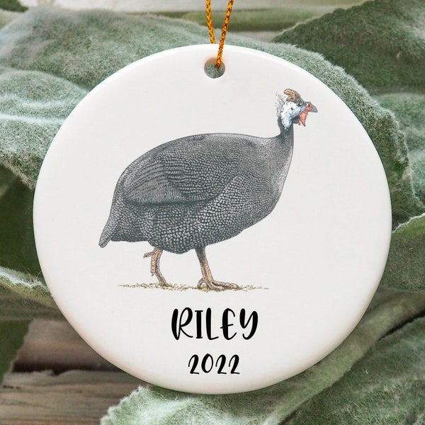 Personalized Guinea Fowl Christmas Ornament, Custom Guinea Fowl Gift Idea, Guinea Fowl Ornament, Guinea Fowl Christmas Tree Ornament N908