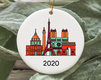 Paris Christmas Ornament, Paris Christmas Decorations, Paris Christmas Tree Ornament, Paris Gift N500