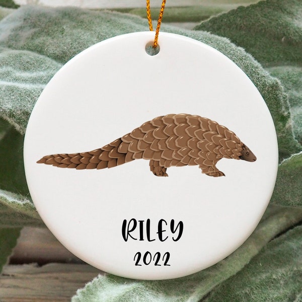 Personalized Pangolin Christmas Ornament, Custom Pangolin Gift Idea, Pangolin Ornament, Pangolin Christmas Tree Ornament N837