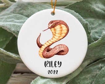 Personalized Snake Christmas Ornament, Custom Snake Gift Idea, Snake Ornament, Snake Present, Snake Christmas Tree Ornament N840