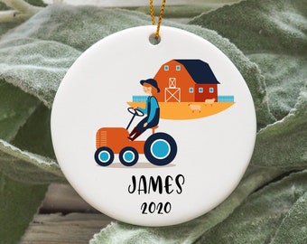 Personalized Farmer Christmas Ornament, Farmer Christmas Tree Ornament, Farmer Ornament, Farm Ornament N570