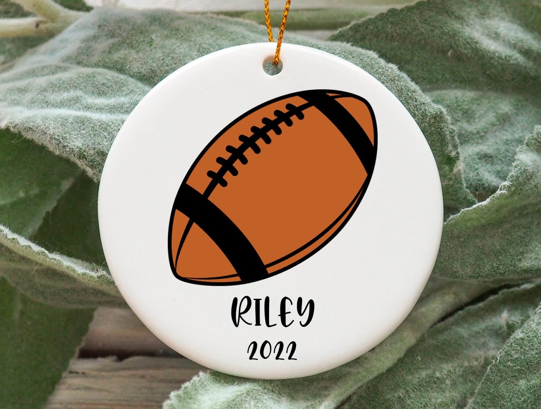 Personalized Rugby Ball Christmas Ornament, Custom Rugby Ball Gift Idea