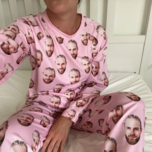 Custom Face Pajamas Set, Personalized Pajamas with Faces, Custom Photo Pajamas, Family Christmas Pajamas Gift, Couple Pajamas N1038 image 3