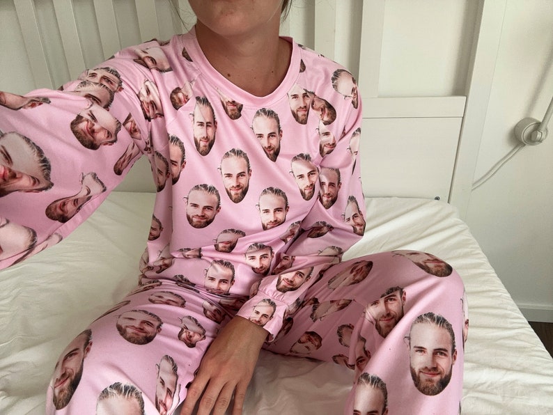 Custom Face Pajamas Set, Personalized Pajamas with Faces, Custom Photo Pajamas, Family Christmas Pajamas Gift, Couple Pajamas N1038 image 3