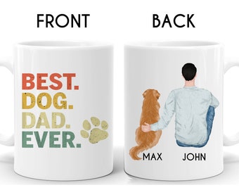 Personalized Golden Retriever Mug, Golden Retriever Dad Mug, Golden Retriever Lover Mug, Golden Retriever Dad Gift N445