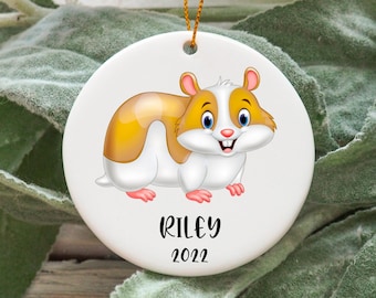 Personlig hamsterjulprydnad, anpassad hamsterpresentidé, hamsterprydnad, hamsterpresent, hamsterjulgransprydnad N885