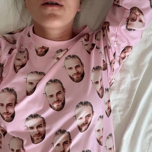 Custom Face Pajamas Set, Personalized Pajamas with Faces, Custom Photo Pajamas, Family Christmas Pajamas Gift, Couple Pajamas N1038 image 2