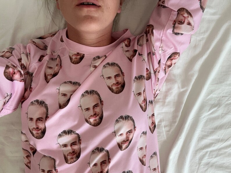 Custom Face Pajamas Set, Personalized Pajamas with Faces, Custom Photo Pajamas, Family Christmas Pajamas Gift, Couple Pajamas N1038 image 2