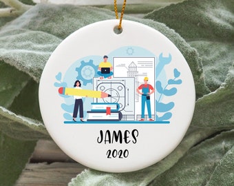 Personalized Engineer Christmas Ornament, Engineer Christmas Tree Ornament, Engineer Ornament, Engineer Christmas Gift N535