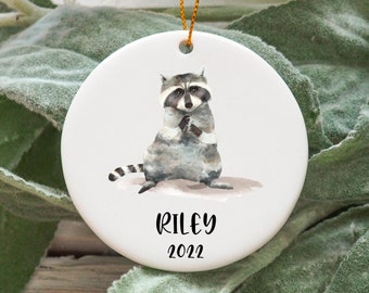 Personalized Raccoon Christmas Ornament, Custom Raccoon Gift Idea, Raccoon Ornament, Raccoon Present, Raccoon Christmas Tree Ornament N839