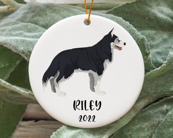 Personalisierter Sibirischer Husky Weihnachtsschmuck, Sibirischer Husky Geschenkidee, Sibirischer Husky Ornament, Sibirischer Husky N963