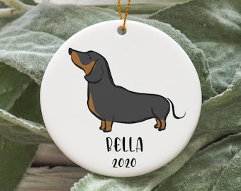 Personalized Dachshund Christmas Ornament, Dachshund Christmas Decorations, Dachshund Christmas Tree Ornament, Sausage Dog Ornament N459