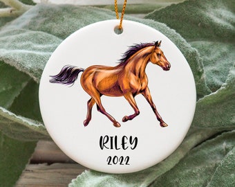 Personalized Horse Christmas Ornament, Custom Horse Gift Idea, Horse Ornament, Horse Present, Horse Christmas Tree Ornament N828