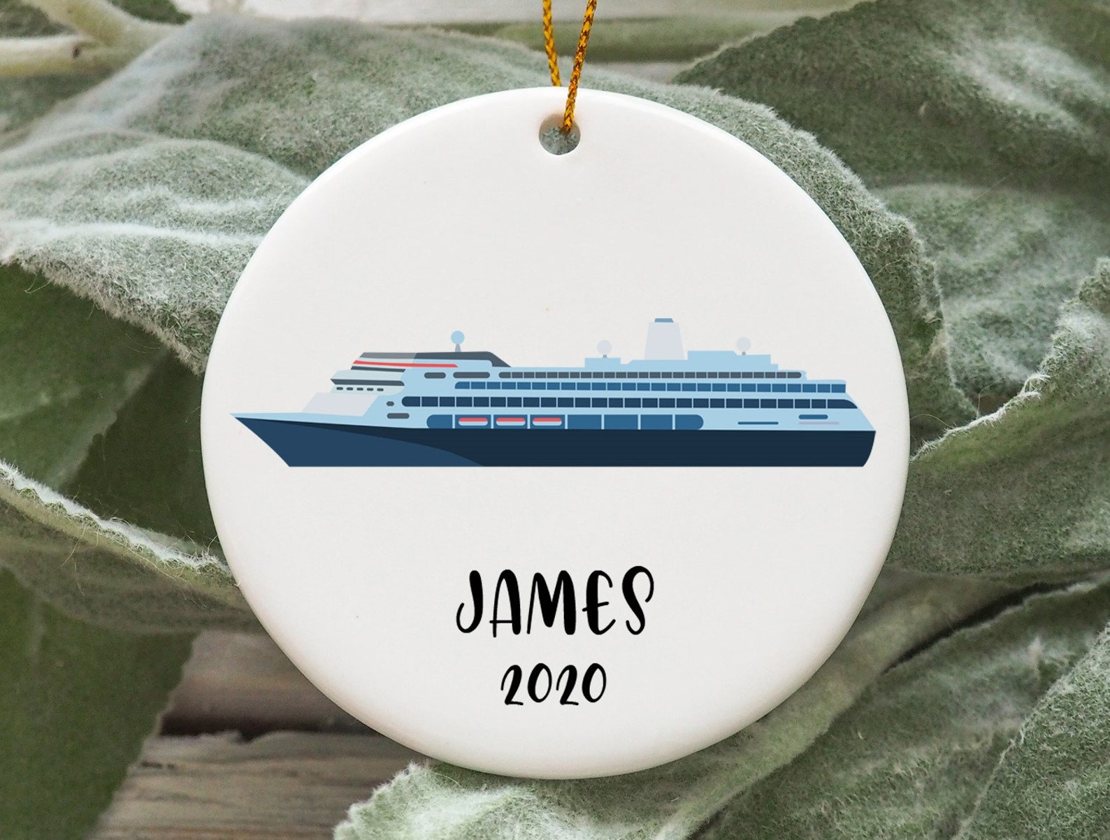 Personalized Cruise Ship Christmas Ornament, Cruise Ship Christmas Tree