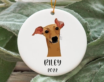 Personalized Whippet Christmas Ornament, Custom Whippet Gift Idea, Whippet Ornament, Whippet Present, Whippet Christmas Tree Ornament N863