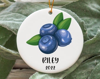 Personalisierte Blaubeere Weihnachtsanhänger, Benutzerdefinierte Blaubeere Geschenkidee, Blaubeere Ornament, Blaubeere Geschenk N1019